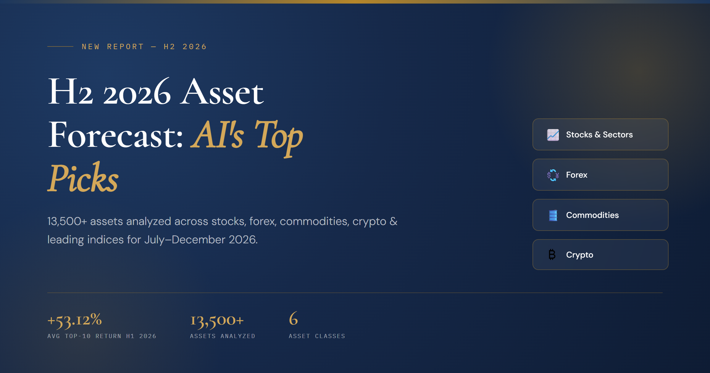 H2 2026 Asset Forecast: AI Top Picks for July-December 2026
